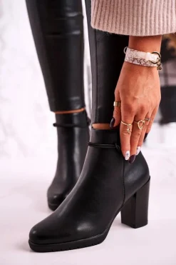 Botki Na Słupku Ocieplane Sergio Leone Czarne BT306