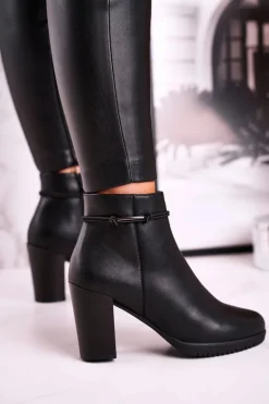 Botki Na Słupku Ocieplane Sergio Leone Czarne BT306