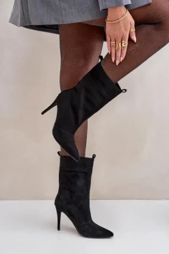 Botki Na Szpilce Czarne Ellinore