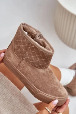 Botki Śniegowce Na Zamek Ocieplane Futerkiem Big Star OO274A524 Beżowe