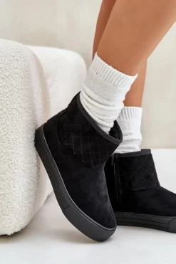 Botki Śniegowce Na Zamek Ocieplane Futerkiem Big Star OO274A522 Czarne