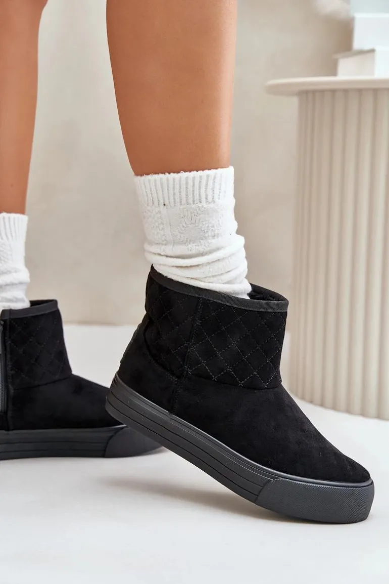 Botki Śniegowce Na Zamek Ocieplane Futerkiem Big Star OO274A522 Czarne