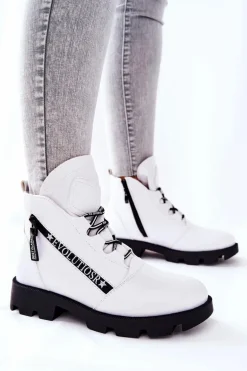 Botki Ocieplane Futerkiem Sergio Leone Białe TR740