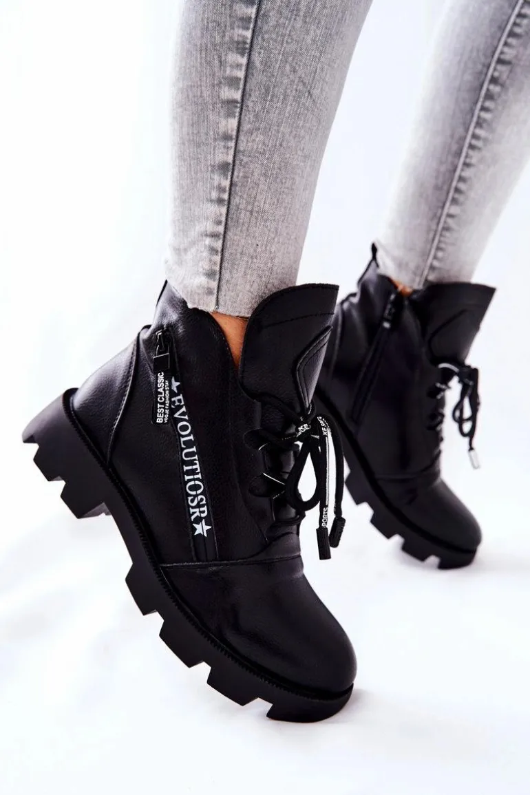 Botki Ocieplane Futerkiem Sergio Leone Czarne TR740