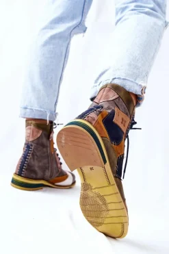 Botki Skórzane Sztyblety Maciejka Wielokolorowe 05095-39