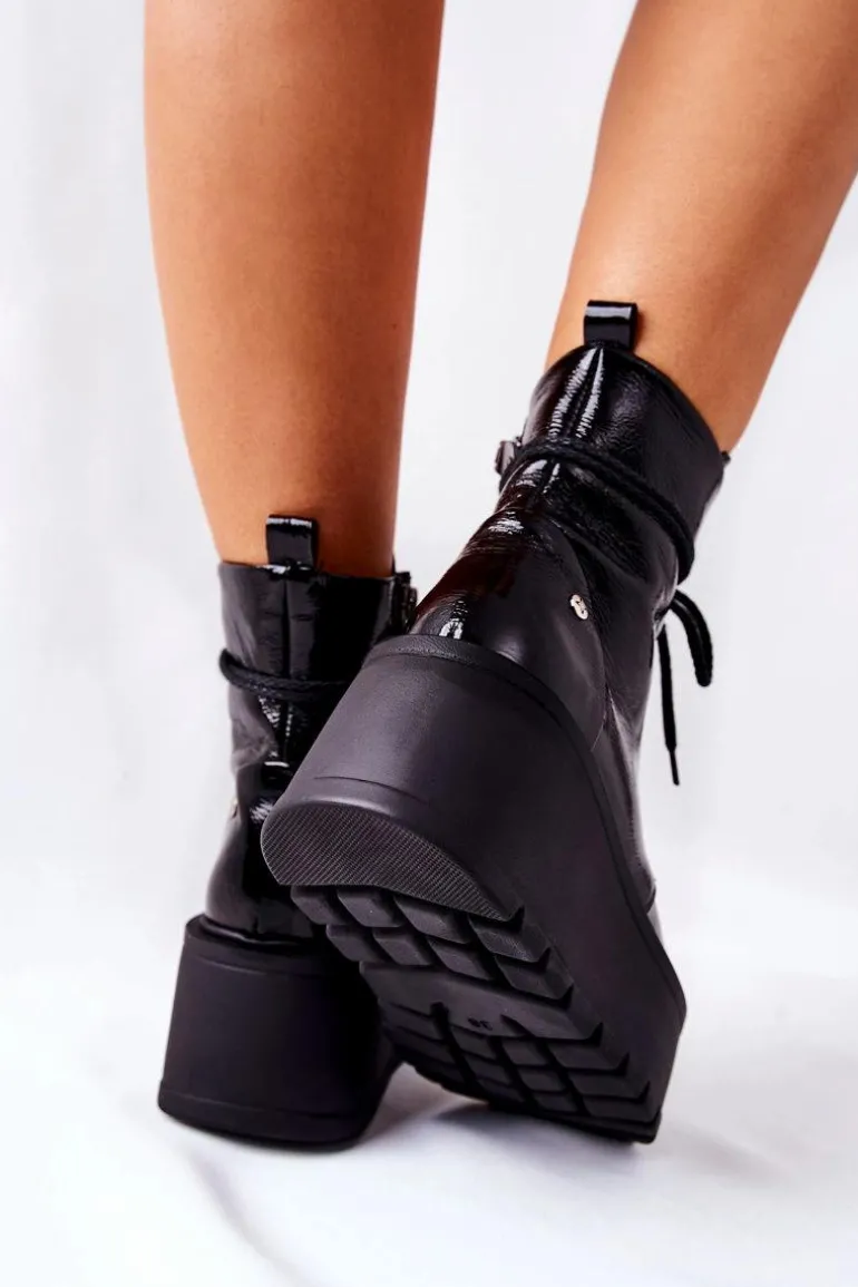 Botki Skórzane Trzewiki Maciejka Czarne 05294-20