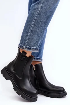 Botki Sztyblety Damskie Na Zamek Czarne Ramhel