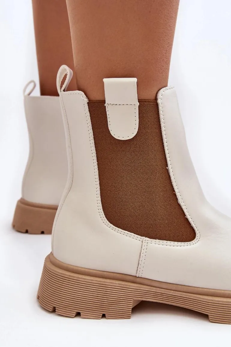 Botki Sztyblety Damskie Na Zamek Białe Ramhel