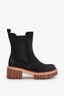 Botki Sztyblety Na Zamek Ocieplane Czarne Linneviae