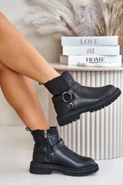 Botki Sztyblety Ocieplane Na Zamek Big Star OO274A128 Czarne