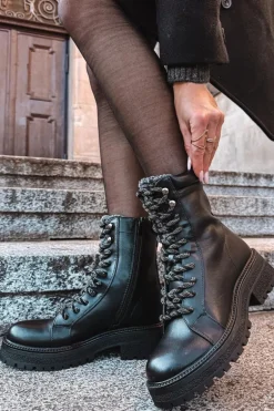 Botki Trapery Damskie Z Eko Skóry Czarne Bellora