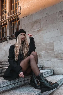 Botki Trapery Damskie Z Eko Skóry Czarne Bellora