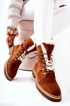 Botki Trapery Ocieplane Camel Nelby