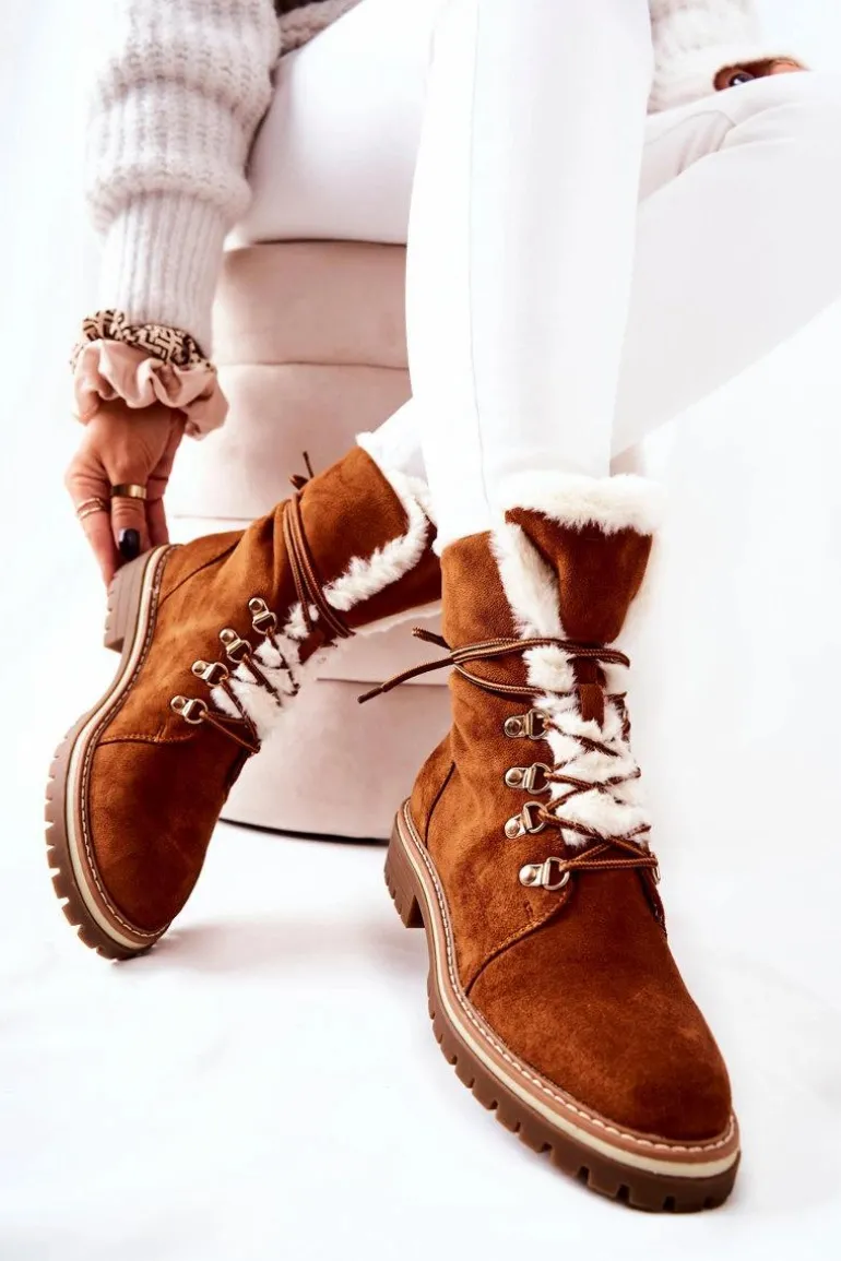 Botki Trapery Ocieplane Camel Nelby