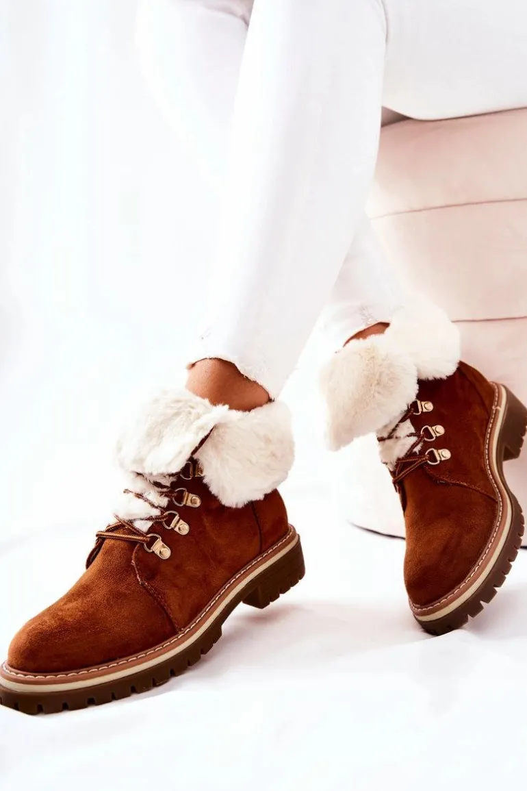 Botki Trapery Ocieplane Camel Nelby