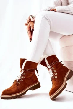 Botki Trapery Ocieplane Camel Nelby