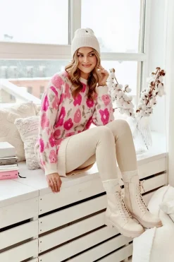 Botki Workery Damskie Ekoskóra Jasnobeżowe Irande