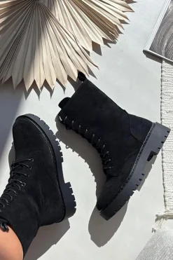 Botki Workery Damskie Ocieplane Czarne Marvielle