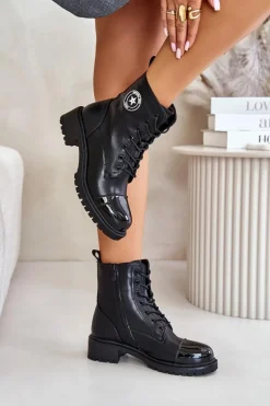 Botki Workery Na Zamek Ocieplane Czarne Soratta