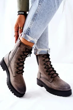 Botki Workery Ocieplane Sergio Leone Szare TR756