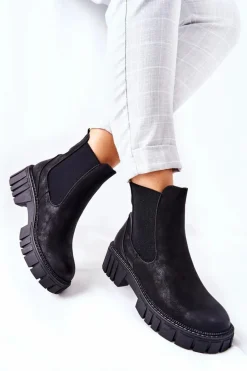 Botki Workery Trapery Ocieplane Sergio Leone TR761 Czarne