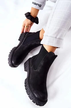 Botki Workery Trapery Ocieplane Sergio Leone TR761 Czarne