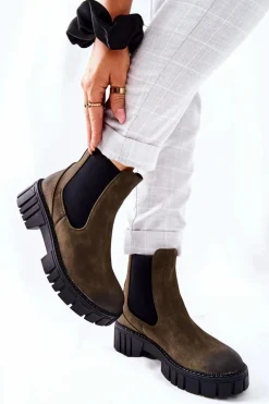 Botki Workery Trapery Ocieplane Sergio Leone TR761 Zielone