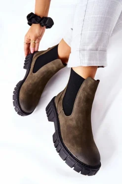 Botki Workery Trapery Ocieplane Sergio Leone TR761 Zielone