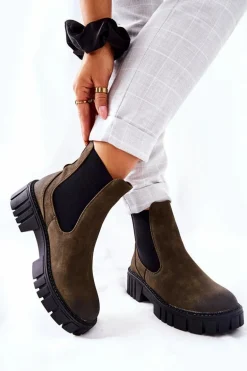 Botki Workery Trapery Ocieplane Sergio Leone TR761 Zielone