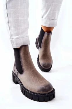 Botki Workery Trapery Ocieplane Sergio Leone TR761 Szare