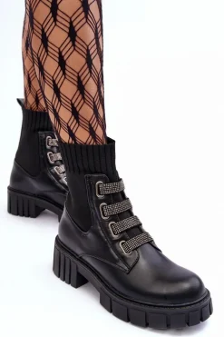 Botki Workery Z Elastyczną Cholewką Czarne Kasseis