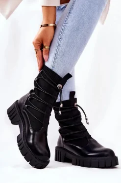 Botki Workery Ze Skarpetą Czarne Connor