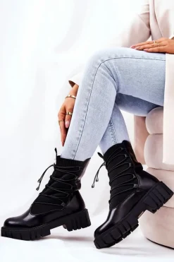 Botki Workery Ze Skarpetą Czarne Connor