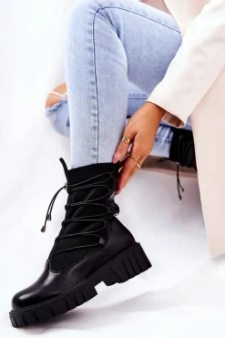 Botki Workery Ze Skarpetą Czarne Connor