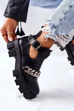 Botki Z Łańcuszkiem Czarne Torment