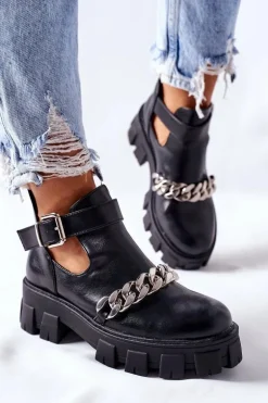 Botki Z Łańcuszkiem Czarne Torment