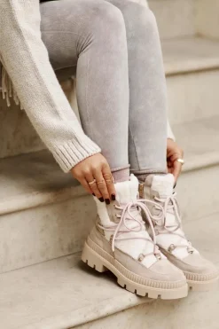 Botki Z Futerkiem Typu Baranek Beżowe Merilana