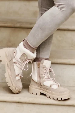 Botki Z Futerkiem Typu Baranek Beżowe Merilana