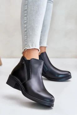 Botki Z Niską Cholewką Ocieplane Futerkiem Vinceza 85150 Czarne