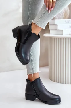 Botki Z Niską Cholewką Ocieplane Futerkiem Vinceza 85150 Czarne