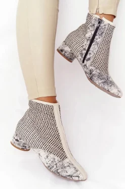 Botki Z Plecionki Na Obcasie Maciejka 04937-03 Popiel