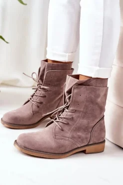 Botki Z Podwójną Cholewką Szare Violetta