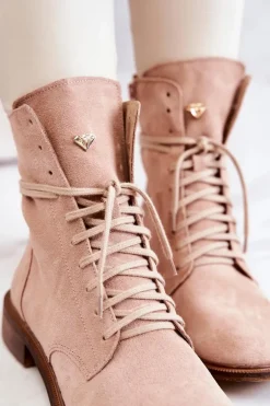 Botki Zamszowe Nicole Różowe 2697