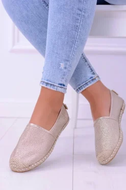Brokatowe Espadryle Lu Boo Złote