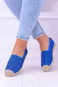 Brokatowe Espadryle Lu Boo Chabrowe