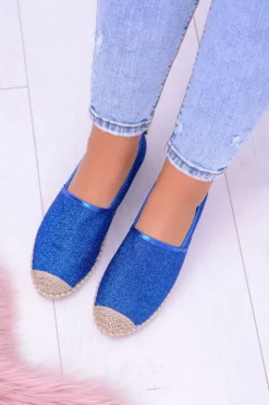 Brokatowe Espadryle Lu Boo Chabrowe