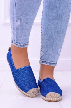 Brokatowe Espadryle Lu Boo Chabrowe