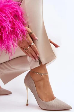 Brokatowe Szpilki Złote Tiberona