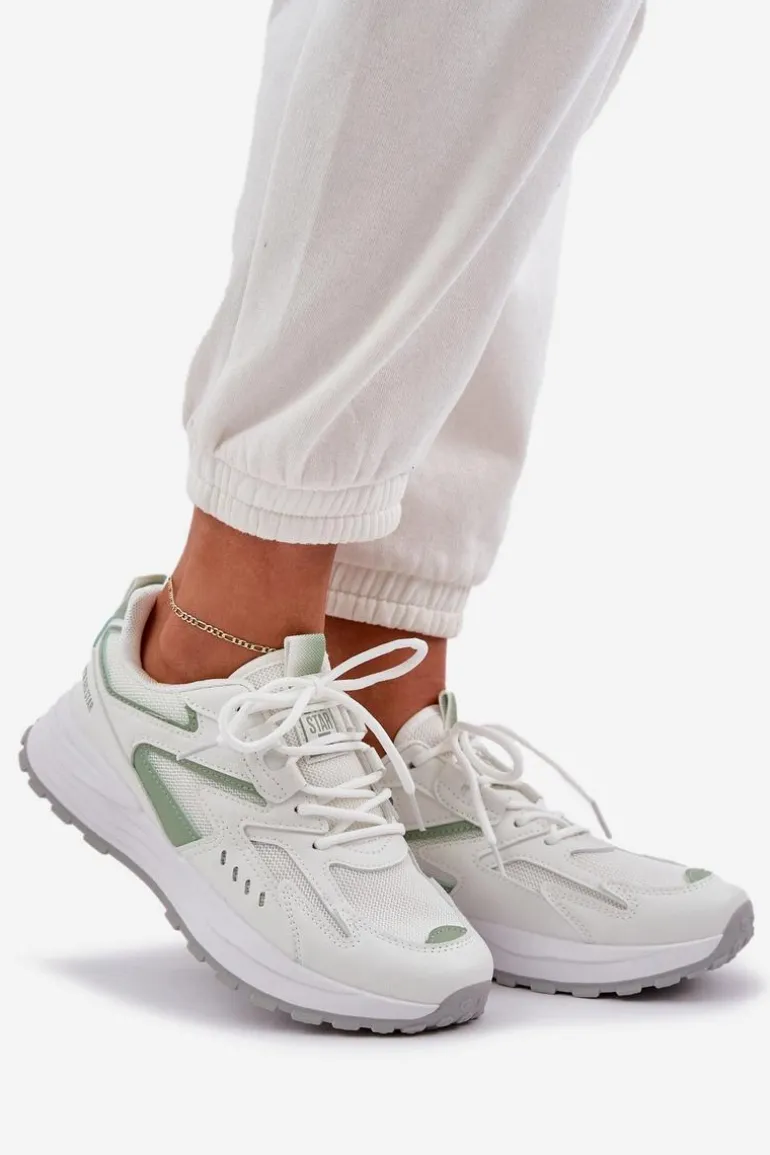 Buty Sportowe Damskie Big Star NN274A095 HI-POLY SYSTEM Biało-Zielone