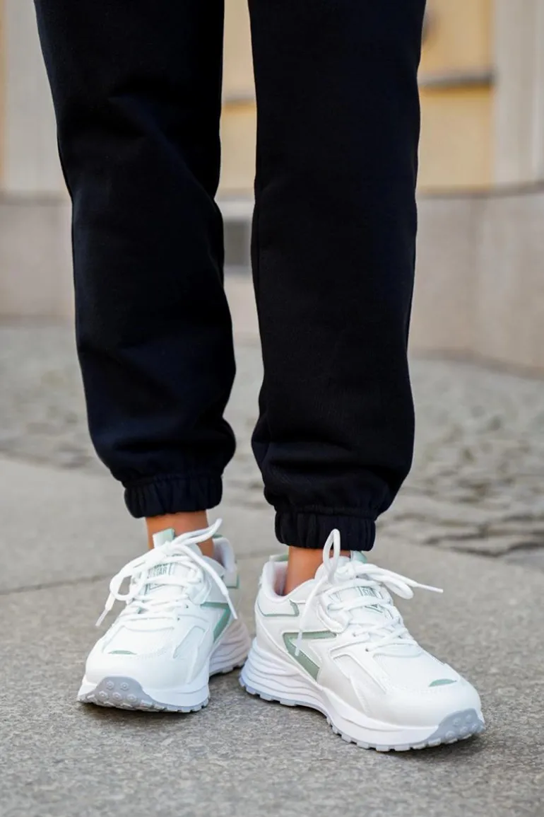 Buty Sportowe Damskie Big Star NN274A095 HI-POLY SYSTEM Biało-Zielone